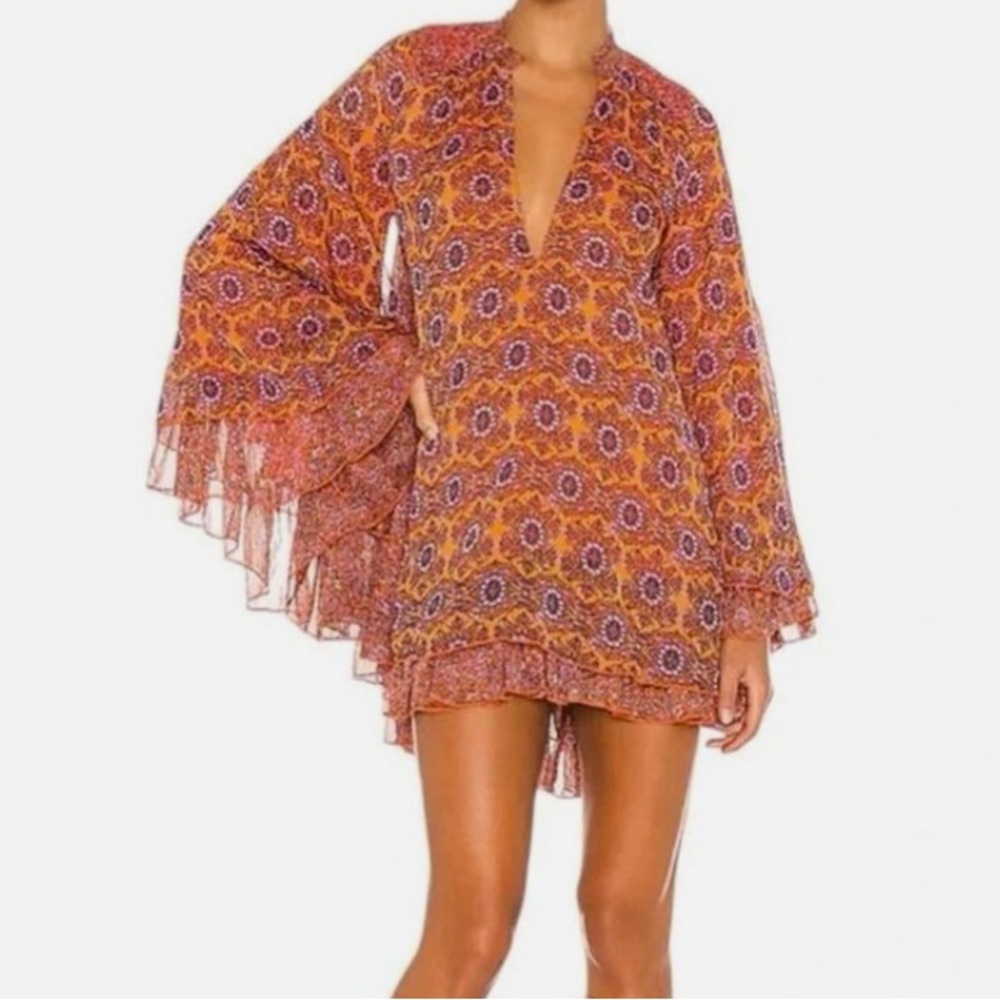 Free People Tunic Mini Dress Boho Print
Size Small